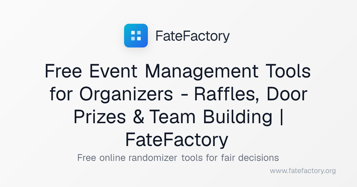 Free Event Management Tools for Organizers - Raffles, Door Prizes ...