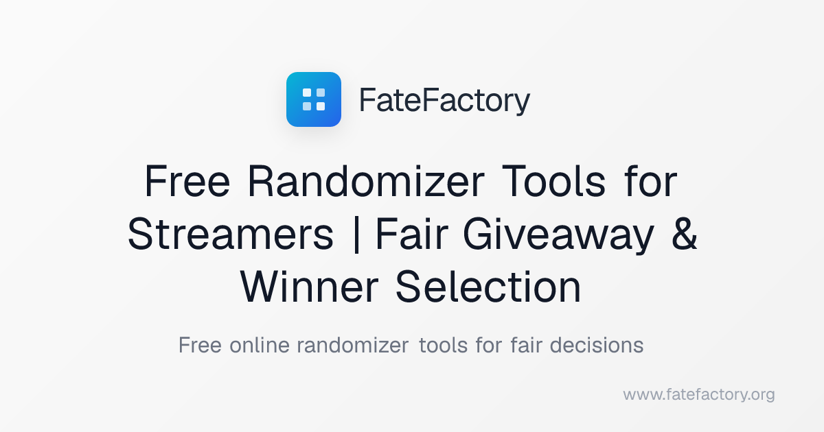 Free Randomizer Tools for Streamers | Fair Giveaway & Winner Selection ...