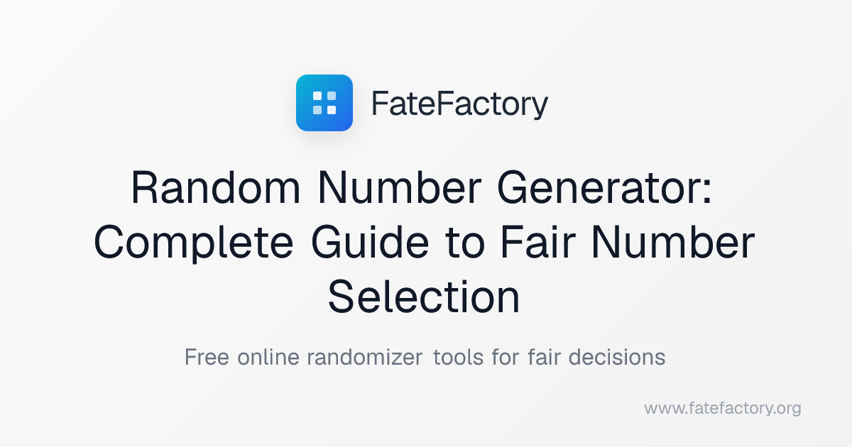Random Number Generator: Complete Guide to Fair Number Selection ...